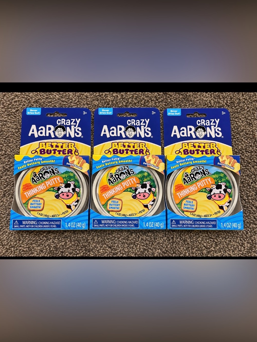 Crazy AaRons’s Better Butter Putty Lot- Yellow, 3 tins total in lot